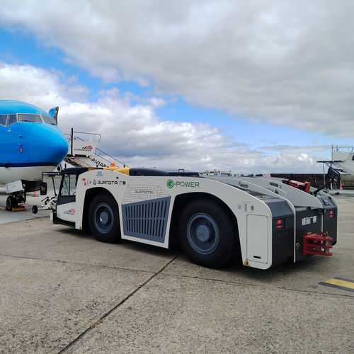 Трактор для буксировки - GT27D  - WEIHAI GUANGTAI AIRPORT EQUIPMENT CO., LTD - для летательного аппарата / электрический / с буксировочной штангой