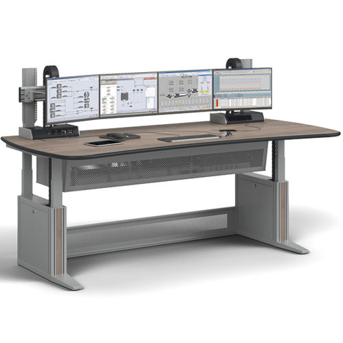 Индивидуальный пульт управления воздушным движением - ErgoCon® - KNURR TECHNICAL FURNITURE GMBH - изогнутый / без ящика для хранения / для командно-диспетчерского пункта