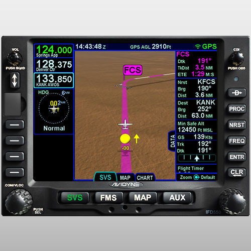 NAV/COM GPS - IFD550 - Avidyne - крепление на панели / для самолета