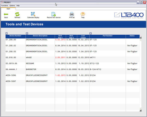 Программное обеспечение для управления - QM - LTB400 Aviation Software GmbH - испытательное / качества / для расчетов