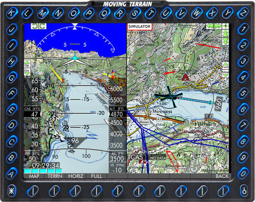 EFIS для вертолета - MT VisionAir X Heli - Moving Terrain Air Navigation Systems AG - 1024x768 / с GPS