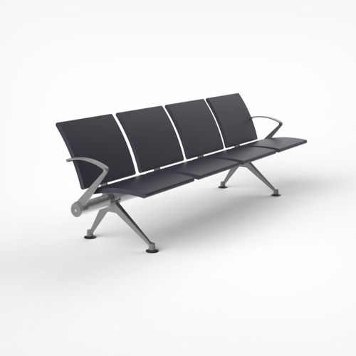 Кресла для залов ожидания для аэропорта - Flite - OMK Design Ltd - 4 места / из металла / из кожи