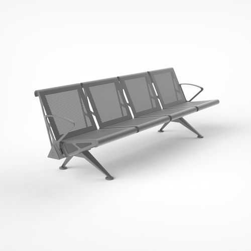 Кресла для залов ожидания для аэропорта - TRAX  - OMK Design Ltd - 4 места / двойное / из металла