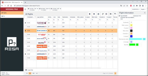 Программное обеспечение для управления пассажирами - PAXTRACK MISSING PAX - RESA Airport Data Systems - для обеспечения безопасности / отслеживания / для аэропорта