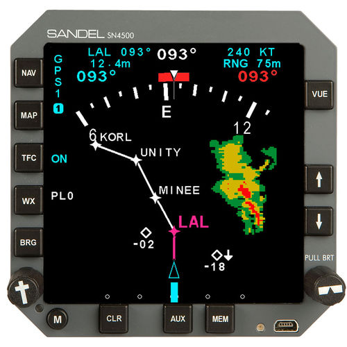 Навигационный дисплей экран навигации - SN4500 - Sandel Avionics - для самолета / LCD / со светодиодной подсветкой