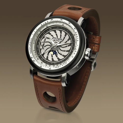 Наручные часы авиаторы - Aviator Triple calendar - YESLAM GENEVE - с расчетом скорости воздуха / с двойным часовым поясом