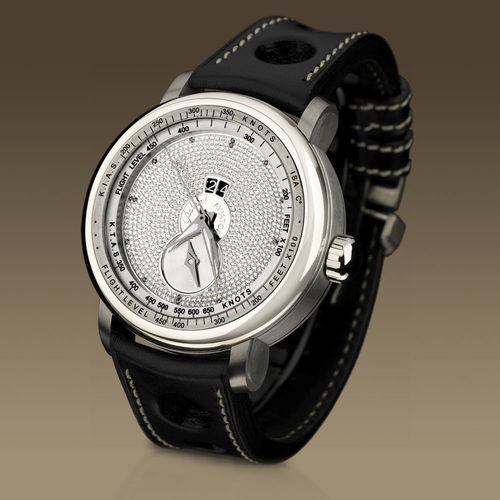 Наручные часы авиаторы - Aviator I Dual time Jewellery - YESLAM GENEVE - с расчетом скорости воздуха / с двойным часовым поясом