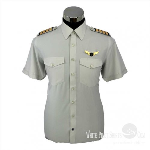 Униформа для мужчин - Light Grey - Whitepilotshirt.com - для пилота / из хлопка