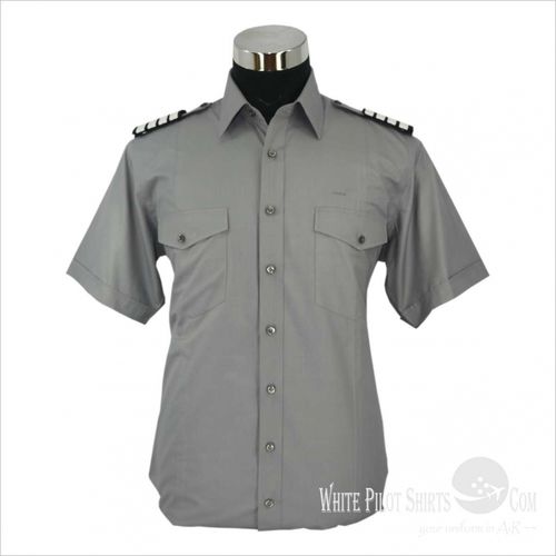 Униформа для мужчин - Grey  - Whitepilotshirt.com - для пилота / из хлопка