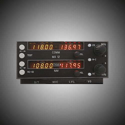 Глиссадное NAV/COM - MX12 - TKM Avionics - крепление на панели / для самолета