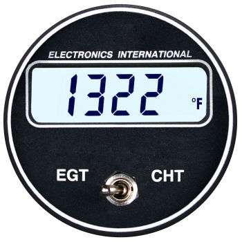 Индикатор для измерения температуры - EC-1 EGT - Electronics International - цифровой / для двигателя / выхлопного газа