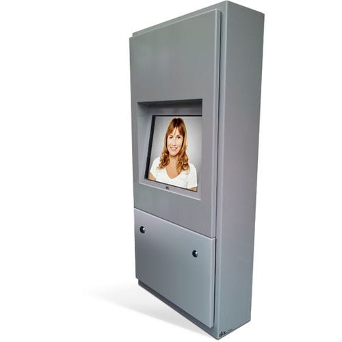 Напольный терминал управления очередью - Outdoor kiosk - Telemedium / Teleportel - настенный / сенсорный / для аэропорта