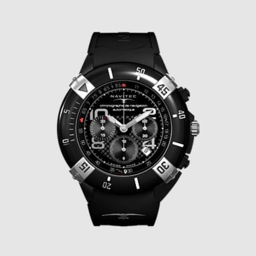 Наручные часы авиаторы - TCA Black ceramic - Navitec  - хронограф / с двойным часовым поясом / замозаводной