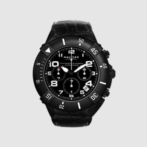 Наручные часы авиаторы - TCA All black - Navitec  - хронограф / с двойным часовым поясом / замозаводной