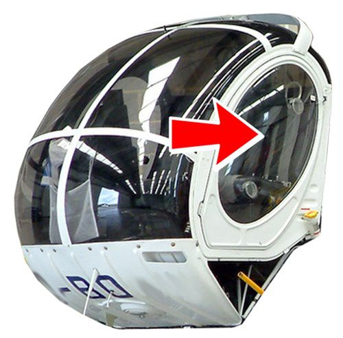 Смотровое отверстие для вертолета - HUGHES300_WS_DOOR - Cee Bailey's Aircraft Plastics - минеральное стекло / прокрашенная