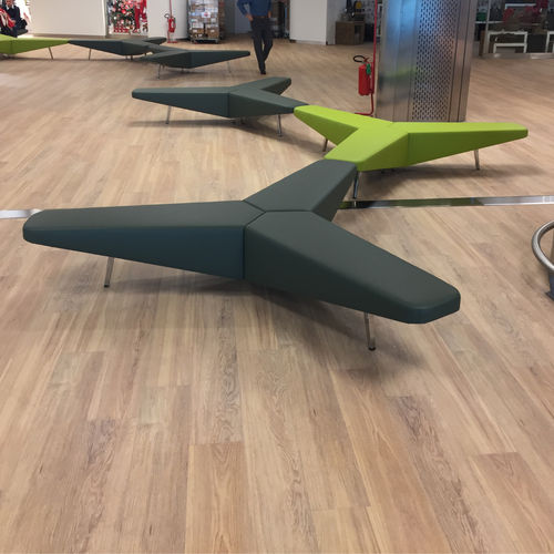 Скамейка для аэропорта - SINAPSI - Altek Italia Design Srl - из кожи / из дерева