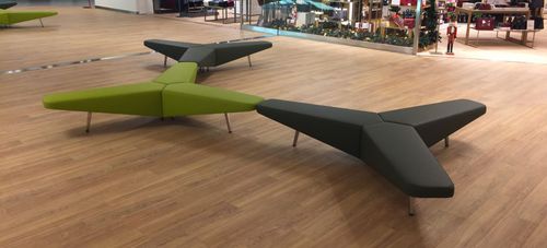 Скамейка для аэропорта - SINAPSI - Altek Italia Design Srl - из кожи / из дерева