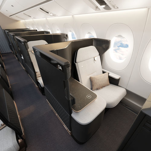 Сидение для салона самолета - Unity - Safran Seats - для бизнес-класса / с подлокотниками / со столом