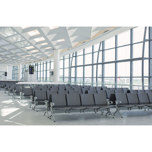 Кресла для залов ожидания для аэропорта - SJ9076G-1 - Guangdong Oshujian Furniture Manufacturing Co., Lt - 3 места / из полиуретана / с подлокотниками