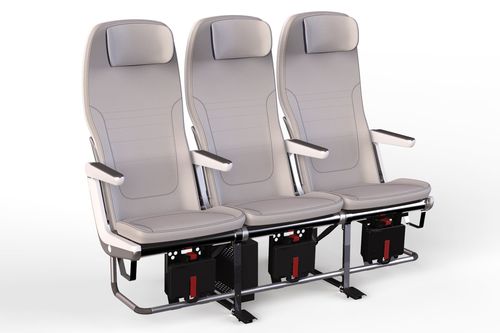 Сидение для самолета - Ovation - Adient Aerospace - для эконом-класса / с подлокотниками / со встроенным экраном