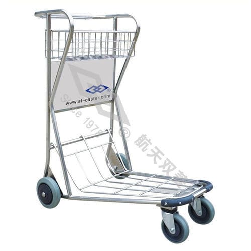 Багажная тележка из нержавеющей стали - GJ-150 - Hubei Space Double Rhombus Logistics Technology Co., Ltd. - для терминала аэропорта / 4-колесная / открытая