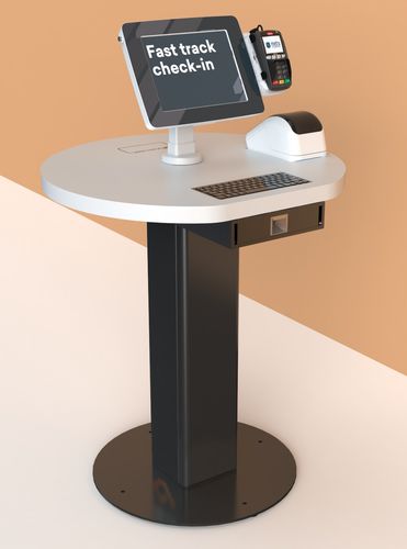 Стойка регистрации для авиакомпаний - T-series Single Terminal   - imageHOLDERS - с карточной платежной системой / со считывающим устройством RFID / напольная
