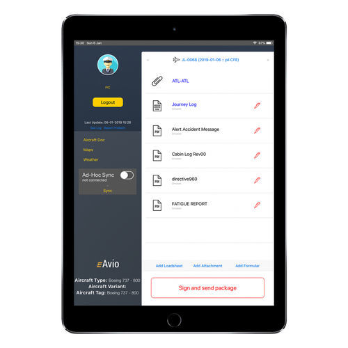 Программное обеспечение для составления отчетности - eFlyBag - eAvio d.o.o. - для авиакомпаний / для сканера / режим реального времени