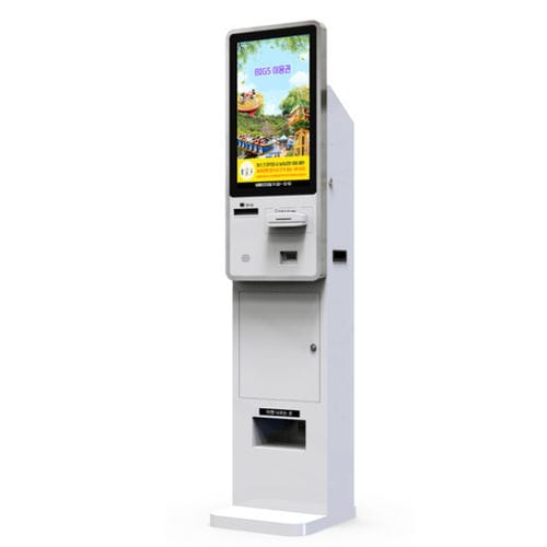 Стойка регистрации с принтером - NEOSK8220 - BTC SECU CO., LTD. - с карточной платежной системой / напольная / для аэропорта