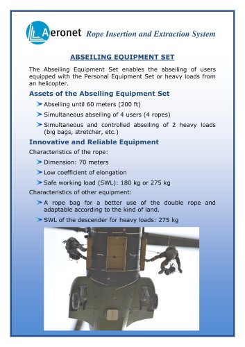 ABSEILING EQUIPMENT SET