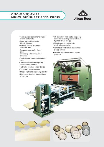 CNC - OF (G) - P- I 25 MULTI DIE SHEET FEED PRESS