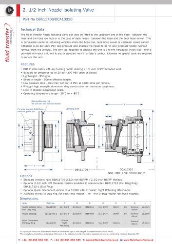 Inch Nozzle Isolating Valve