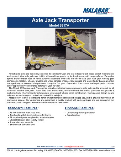 Axle Jack Transporter Model 8817A