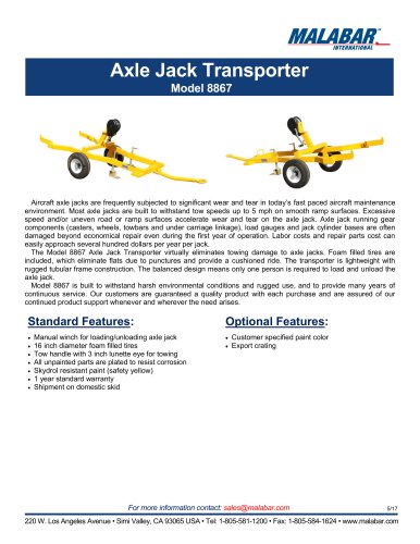 Axle Jack Transporter Model 8867