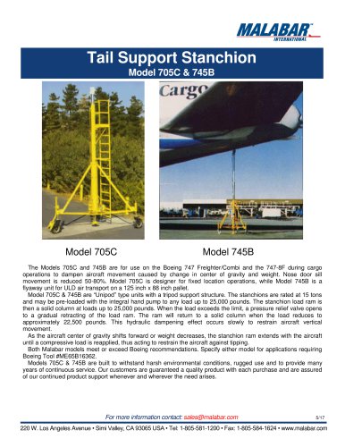 Model 705C & 745B Tail Support Stanchion