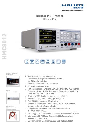 Digital Multimeter HMC8012