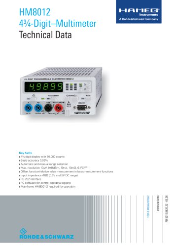 HM8012 4¾-Digit–Multimeter