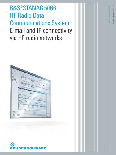 R&S®STANAG 5066 HF Radio Data  Communications System