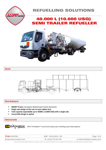 40000 L semi-trailer aircraft refueller