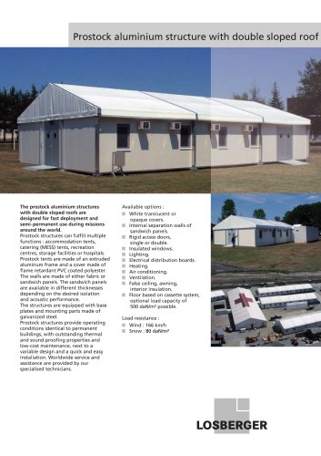 Prostock aluminium structure with double sloped roof