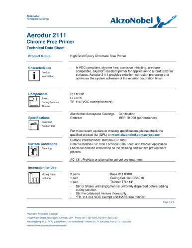 Aerodur 2111 Chrome Free Primer