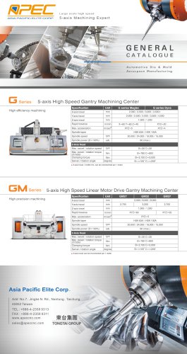 GF series, High speed extra large scale 5 axis machining center