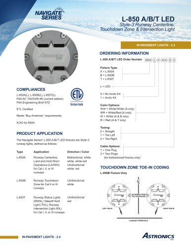 L-850 A/B/T LED Style-3 Runway Centerline, Touchdown Zone & Intersection Light