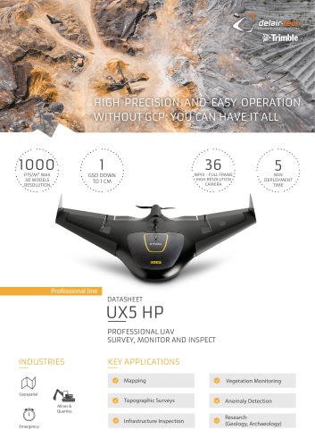 UX5 HP PROFESSIONAL UAV SURVEY, MONITOR AND INSPECT