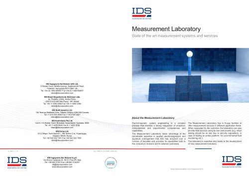 Measurement Laboratory Brochure