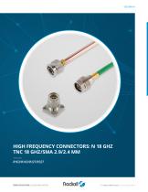 HIGH FREQUENCY CONNECTORS: N 18 GHZ TNC 18 GHZ/SMA 2.9/2.4 MM