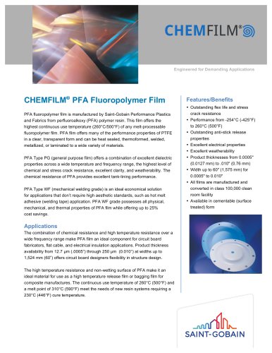 CHEMFILM® PFA Fluoropolymer Film