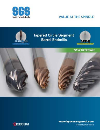 TAPERED CIRCLE SEGMENT BARREL ENDMILL (FERROUS APPLICATIONS)