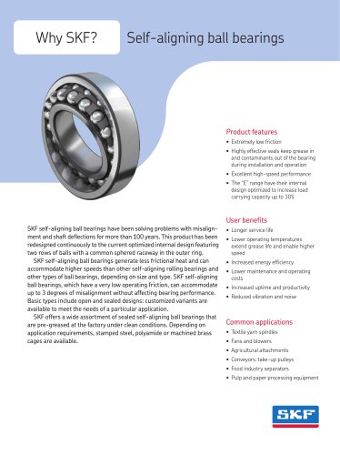 Self-aligning ball bearings