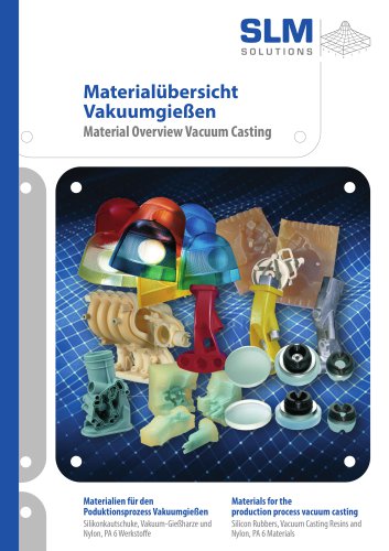 Materialübersicht Vakuumgießen