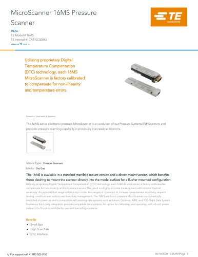 MicroScanner 16MS Pressure Scanner